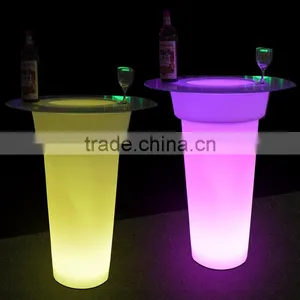 Modern Color Changing Rechargeable Top Glass Home Bar Table thumbnail-3
