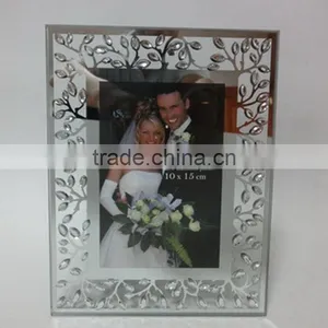 Diamond And Silver Shining Wedding Glass Photo Frame thumbnail-1