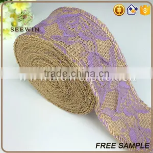Royal Blue Chevron Burlap Ribbon for Wrapping thumbnail-2