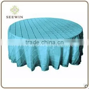 120 Inch Pintuck Taffeta Round Tablecloth Tiffany Taffeta Tablecloths thumbnail-1