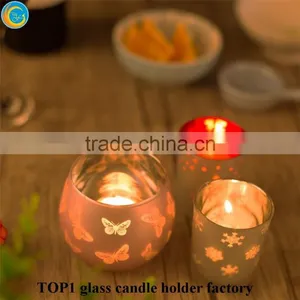 Pink Butterfly Charms With a Floral Laser Cut Design Glass Candle Container thumbnail-5