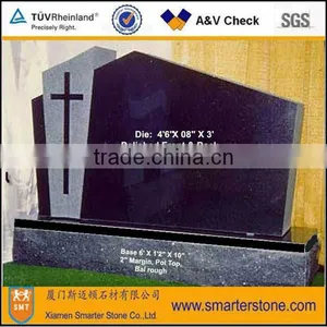 New Style Cross Tombstone Gravestone Granite Monument for Grave Decorations thumbnail-1