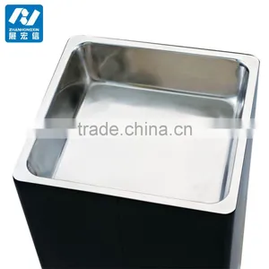 Square Stainless Steel Powder Coated Dust Bin With Ashtray thumbnail-3