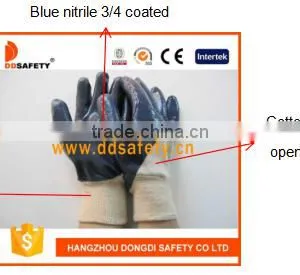 DDSAFETY 2017 Cotton Lined Blue Nitrile Gloves thumbnail-2