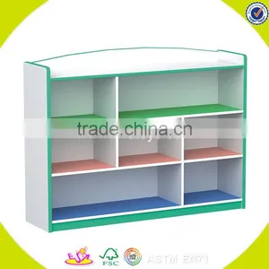 Wholesale Simple Style Wooden Storage Rack Delicate Wooden Bin Organizer Toy Storage Rack With 12pcs Plastic Bins W08C039 thumbnail-6