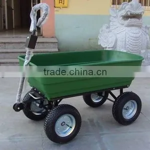 Heavy Duty 4 Wheel Garden Utility Trolley Cart Tipper Dump Wheelbarrow Truck New thumbnail-1