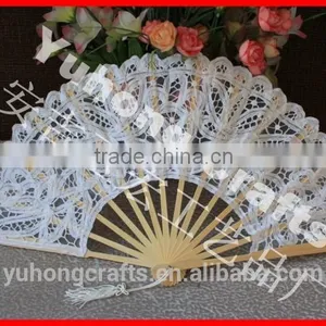 Bridal Held White Lace Fan thumbnail-1