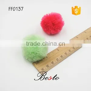 Cheap Wholeasle Stock Touch Feel Good Fur Pom Poms Ball for Girls Hat /hair /garments Decoration thumbnail-3