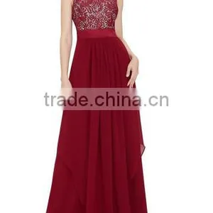 2016 Vintage Black Red Lady Elegant Sleeveless Summer Lace Patchwork Party Club Dress Round Neck Long Dress Party Dress thumbnail-1