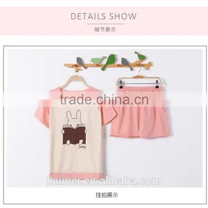 Latest Design High Quality Best Price Casual Cotton Pajamas for Girls thumbnail-2