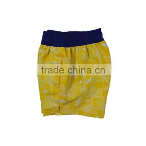 Yellow Contrast Color Waist Board Shorts in Swimwear & Beachwear thumbnail-3