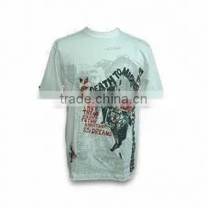 Men's Casual Cotton Jersey Crew Neck Short Sleeve Knit T-shirt With Print and Embroidery thumbnail-1