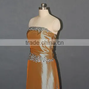 Orange Taffeta Strapless Long Evening Dress 2017 thumbnail-4
