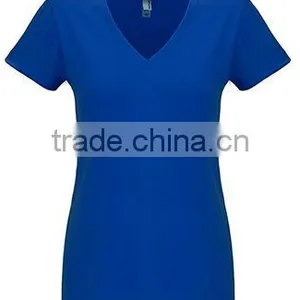Next Level Apparel Women's Sueded S/S V-Neck Tee - Made From 60% Combed Ring-spun Cotton and 40% Polyester Jersey. thumbnail-3