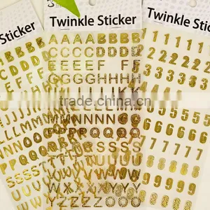 Custom Gold Stamp Sticker Cheap Alphabet Shape Sticker DIY Creative Sticker thumbnail-3