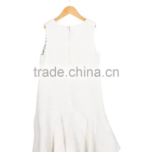 2017 New Model Wholesale Little Girl Flounced White Dresses Ruffled Skirt Boutique Clothing thumbnail-2