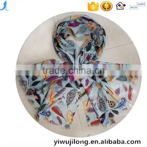 2017 New Fashion Woven Tatting Leaf Pattern Long Scarf thumbnail-1