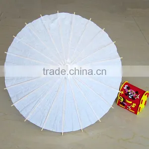Asian Style Elegant Mini Handcrafted Wooden White Paper Umbrella thumbnail-4