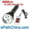 SKYRAY 818 4000Lm 3X CREE XM-L T6 LED Super Bright Flashlight+Battery+Charger thumbnail-1