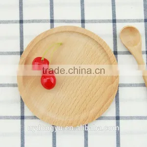 Round Beech Wood Bread Tray /varnish Free Breakfast Fruit Tray Coffee Holder Tray / Msh Dessert Cake Wooden Tray thumbnail-4