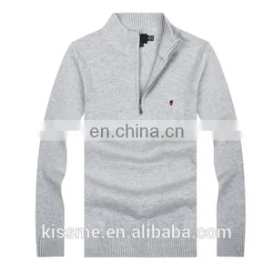 Mens Polo Shirt White Zipper Sweater thumbnail-1