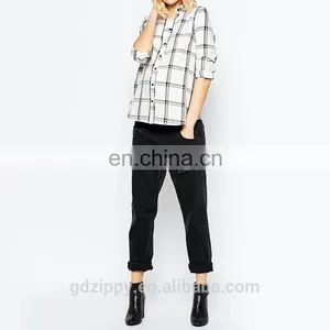 Checked Detail Long Sleeve Maternity Shirt thumbnail-3