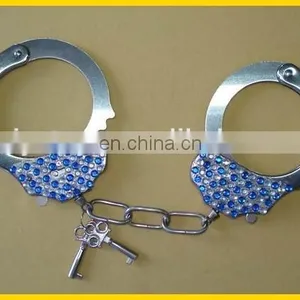 Electronic Crystal Rhinestone Handcuff With Black / Red / Pink Plush thumbnail-1