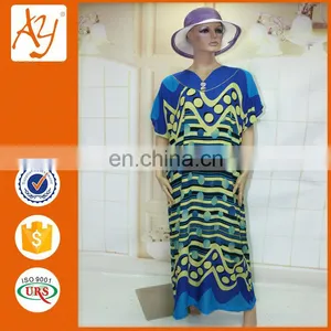 African V-neck Print Women Kaftan Wholesale Dashiki Shirts thumbnail-1