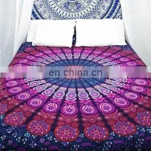 Indian Wall Decor Wall Hanging Mandala Print Bed Sheet Cotton Printed Tapestry 1 thumbnail-5