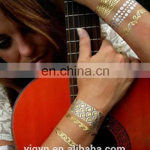 Metallic Gold Temporary Finger Tattoo Sticker thumbnail-3