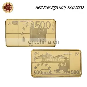 WR Valentine's Day Gift Euro 500 Gold Plated Bar Luxury Home Decor Golden Challenge Coin for Collectible Souvenir thumbnail-5