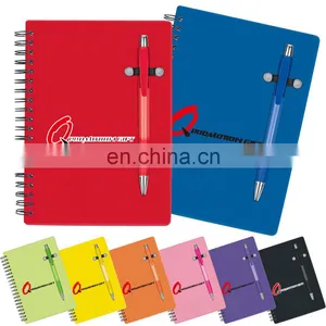 Pen Buddy Spiral 70sheet Lined Notebook Set With Ball Pen and Translucent Color Cover thumbnail-1