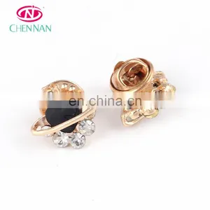 Alloy Button up Shirt Women Rhinestone Diamond Fashion Glitter Buttons Pin Button Badge thumbnail-2
