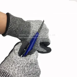 Anti Cut Level 5 13G HPPE Liner PU Dipped Nocry Cut Resistant Gloves With EN388 4543C thumbnail-2