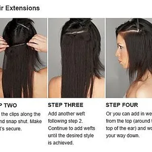 Clip in Natural Human Hair Extensions Full Cuticle Remy Hairs Full Hair End thumbnail-5