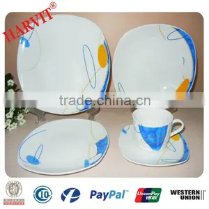 20pcs Square Shape English Porcelain Dinner Set thumbnail-1