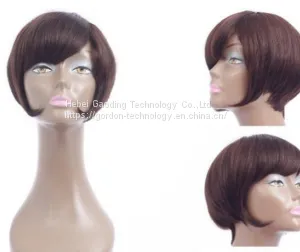 Short Bob Wig With Tail Roll Wig With Bangs thumbnail-2
