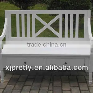 Indoor 2 Seats Wooden KD Armrest Storage Bench/sofa thumbnail-1