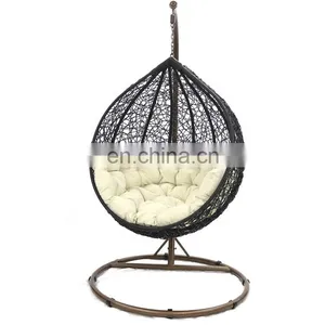 Indoor & Outdoor FurnitureStandalone PE Rattan Wicker Metal Hanging Egg Chair Hammock Swing Chair Gardern Furniture thumbnail-1