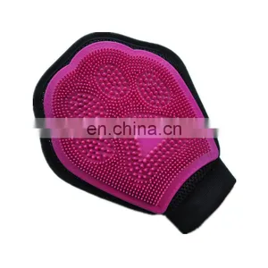 Superior Pet Cleaning Products Blue Pink Silicone Pet Bath Hair Grooming Glove thumbnail-5
