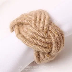 Wholesale Cheap Napkin Rings Jute Napkin Holder for Wedding Party Dinner Table Decor thumbnail-1