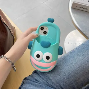 Cartoon 3D Cute Sanrios Hangyodon Slippers Stereoscopic Phone Case for IPhone 15 14 13 12 11 Pro Max Soft Silicone Back Cover thumbnail-2