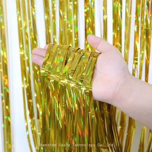 Wholesale Glitter Foil Curtains - Pink/Gold Sparkle Backdrops, Bachelorette Party Curtains thumbnail-1