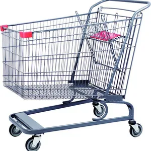 Metallic Trolley Supermarket Hand Shopping Trolley thumbnail-3