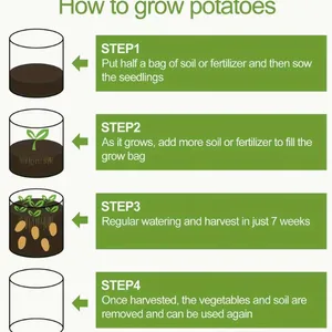 Amazon Hot Sale Garden Potato Grow Bags Fabric Planting Bags With Window and Handles for Home Gardening thumbnail-2