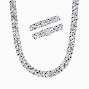 Shining Star Jewelry 8mm 10mm 12mm 14mm Moissanite Miami Cuban Link Chain thumbnail-1