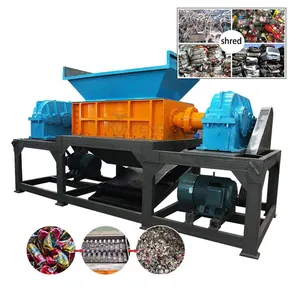 Automatic Aluminum Can Shredder Double Shaft Scrap Metal Beverage Cans Tin Can Crushing Processing Machine EPC thumbnail-1