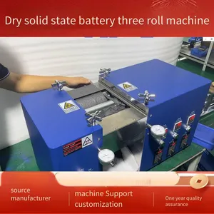 Internal Heating Electric Horizontal Three-roller Pair-roller Machine, Differential Roller Press for Solid-state Dry Battery Material Preparation in the Laboratory thumbnail-3