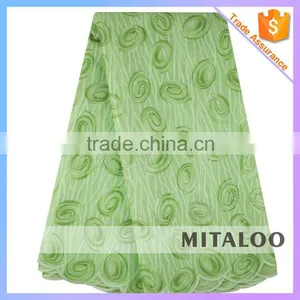 Mitaloo Mint Green Sequin Organza Lace Fabric for Wedding Dress MOG0187 thumbnail-1