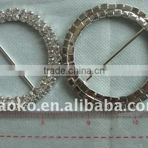 HLWJ-090611-1 SILVER COLOR ROUND SHAPE New Fashion Rhinestone Buckle thumbnail-1